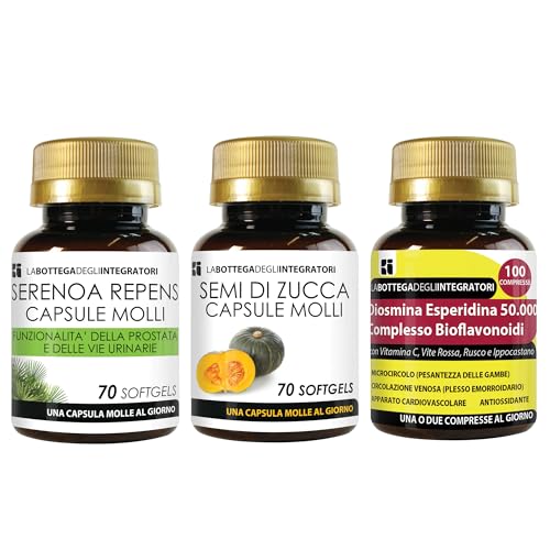 SAW PALMETTO 70 CÁPSULAS BLANDAS - SEMILLAS DE CALABAZA 70 CÁPSULAS BLANDAS - DIOSMINA HESPERIDINA BIOFLAVONOIDES 100 TABLETAS | PRÓSTATA CIRCULACIÓN MICROCIRCULACIÓN HEMORROIDES
