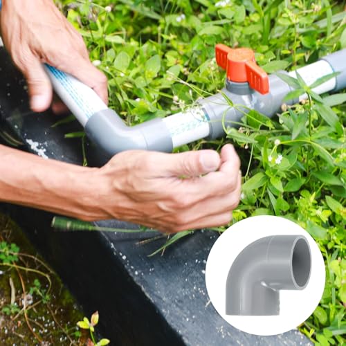 QUARKZMAN 32mm 4 Stück PVC 90 Grad Winkel Rohrverbinder, Reduzierverbinder Reduzierstück Rohrverschraubung Rohrkupplung Adapter für Garten Bauernhof Bewässerung Wasserrohr Armaturen, Grau