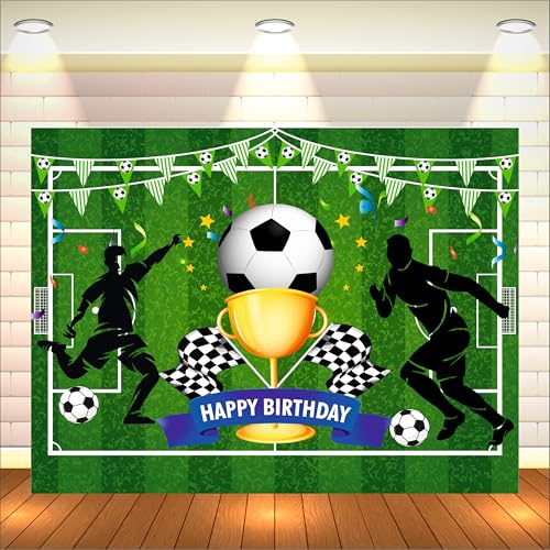 Image of Soccer Birthday Backdrop 4x3 Ft | Backdrops for Decoration | Birthday Decoration Backdrop | Banner for Kids Theme Party