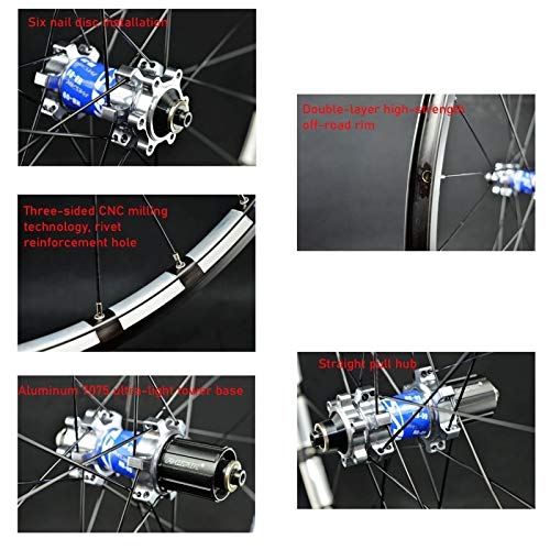 image for SJLA 26/27.5/29in Bike Wheelset,Double Wall 24 Holes Quick Release Mou