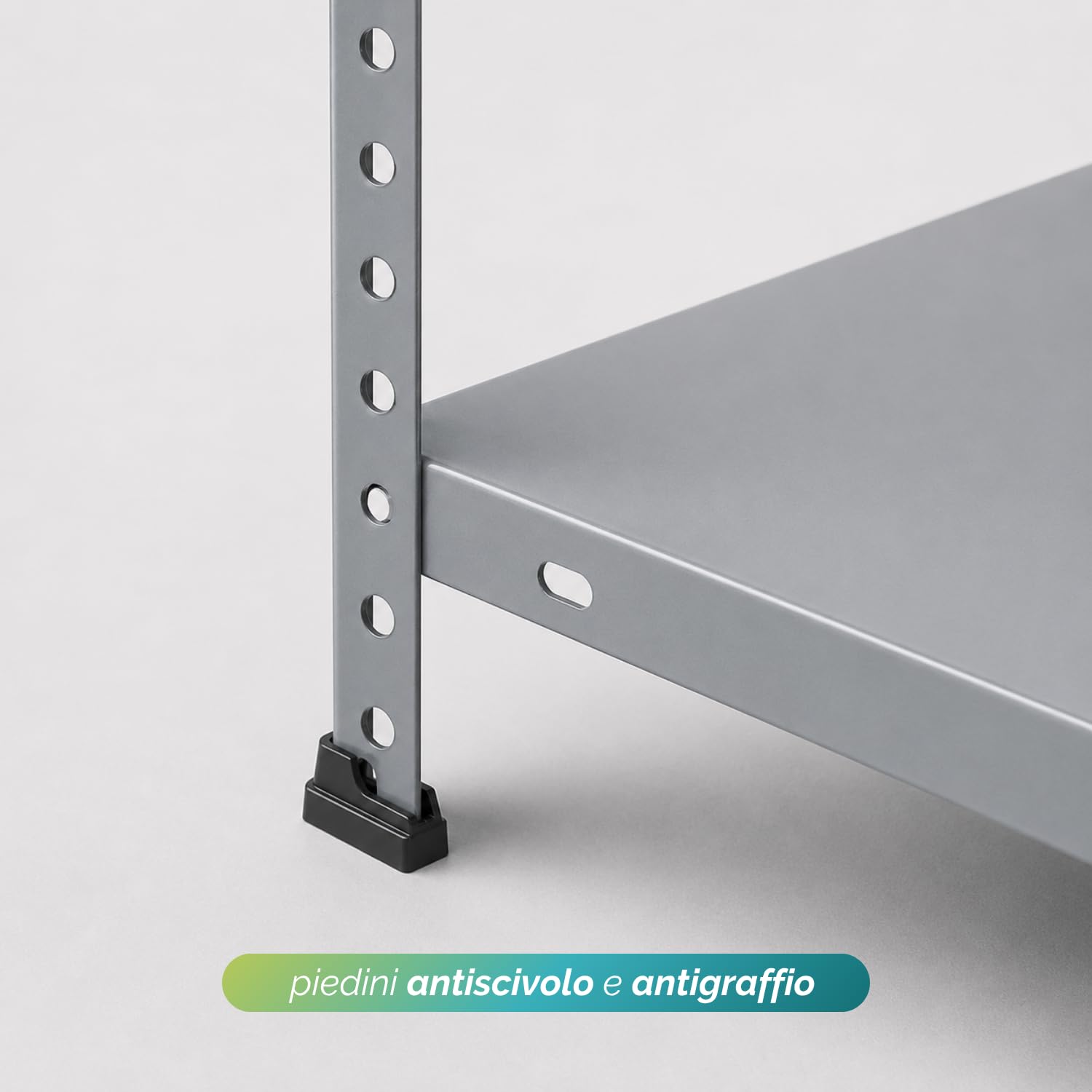 VIRSUS 2 Scaffali in Metallo a 4 Ripiani, Misura 75x30x147 cm, Metallo Galvanizzato, Montaggio Veloce, Scaffalature per Garage, Magazzino, Portata Max 180 kg -4410