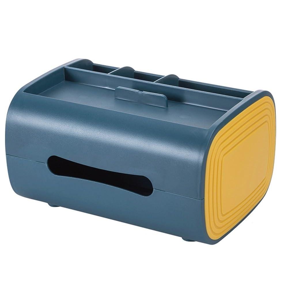 Tissue Holder Dispenser Tissue Box with Platform for Home Desktop Multi-functional for Living Room(Blue)
