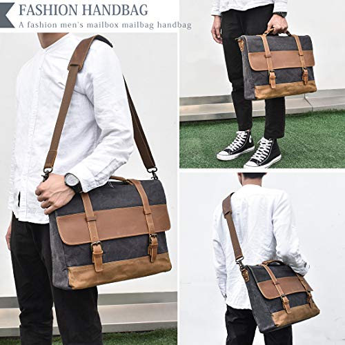 Men's 15.6 Inches Leather Laptop Bag - Image 8