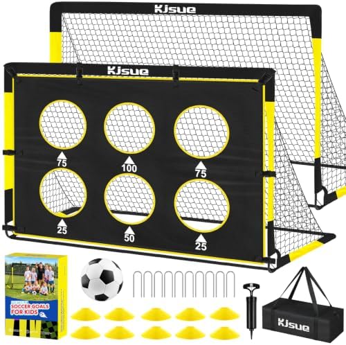 Kids Soccer Goals for Backyard Set – 2 Soccer Goal Net Training Equipment