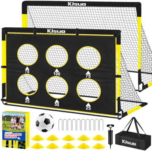 Kids Soccer Goal for Backyard Set - 2 of 6x4 ft Soccer...
