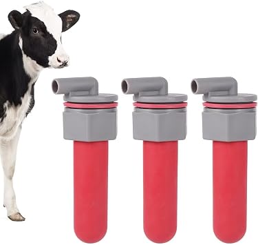 3PCS Calf Feeder Pacifier with Fixed Base for Feeding Milk Bucket Cow Nipple Calves Teats Soft Rubber Feeding Teats for Cattle Horse Donkey Style-2