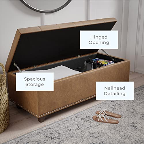 Image of Ottoman Bench with Storage, Ottoman Bench with 2 Seater Sofa Bench, Upholstered Bedroom Bench with Button-Tufted, Entryway Bench Storage Bench for Living Room Bedroom Office
