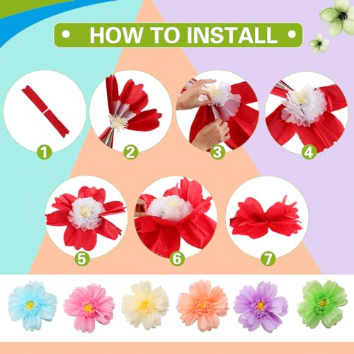 Image of TaoBary Large Colorful Tissue Paper Flowers Giant Fiesta Paper Pom Poms Classroom Wall Decor Mexican Birthday Party Decorations Wedding Backdrop(20 inch and 10 inch,Pastel Color,36 Pcs)