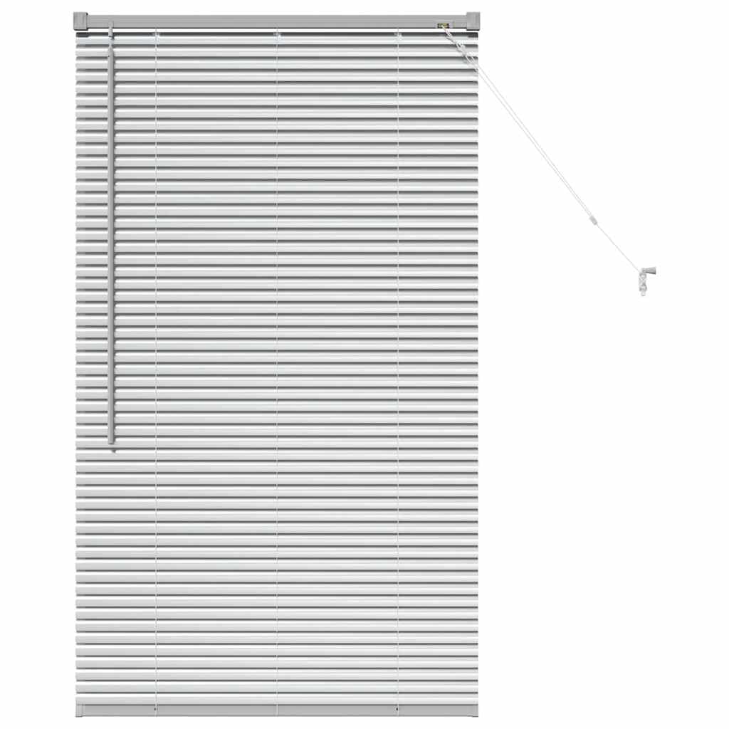 vidaXL Venetian Blinds Height Adjustable Silver 130 x 80 cm Aluminium, Modern Rectangular Aluminum Blinds, Adjustable Indoor Window Treatments, Light Control Privacy for Home Decor, Office