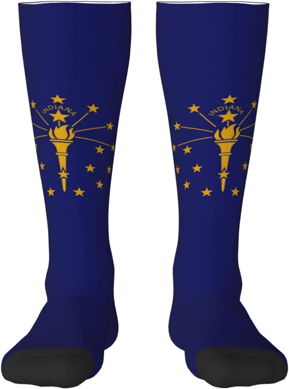 Indiana State Flag Print Adult Socks, Elastic Stretch Socks,Soft Breathable For Daily Sports Casual Wear