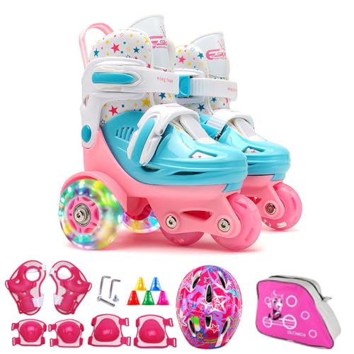 Patines para niños con casco y coderas para aprender a patinar sin miedo 2