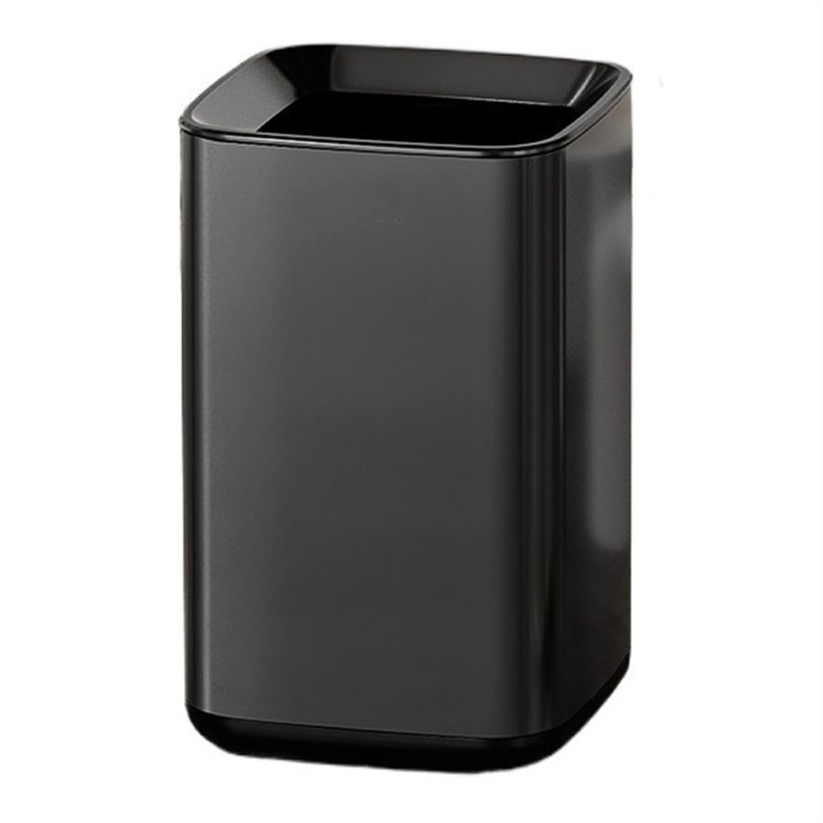 Kitchen Trash Can Square Stainless Steel Trash Can with Removable Inner Basket, Open Top Metal Garbage Can Wastebasket for Home, Office, Commercial Garbage Can (Black 10L)