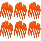 HOTIOGA Orange Clipper Combs Guides Number 2 Hair Guards for Most Wxhl 1/4", Pack of 6