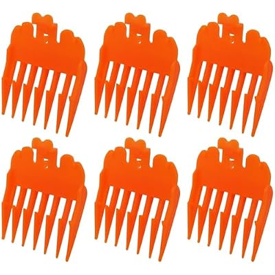 HOTIOGA Orange Clipper Combs Guides Number 2 Hair Guards for Most Wxhl 1/4", Pack of 6