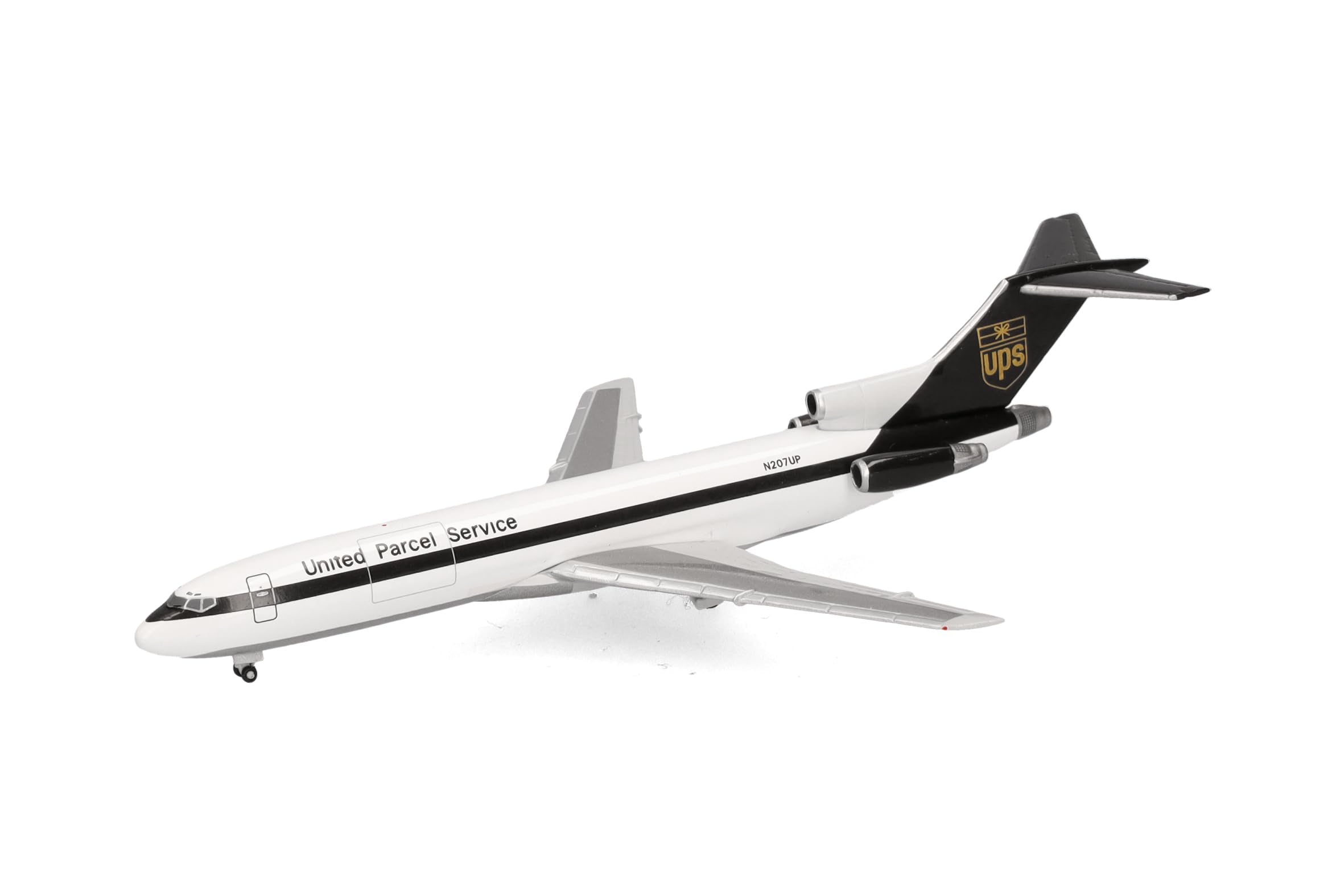 Herpa Modellino aereo UPS Airlines Boeing 727-200F, miniatura in scala 1:500, pezzo da collezione, modello di aereo senza base, metallo