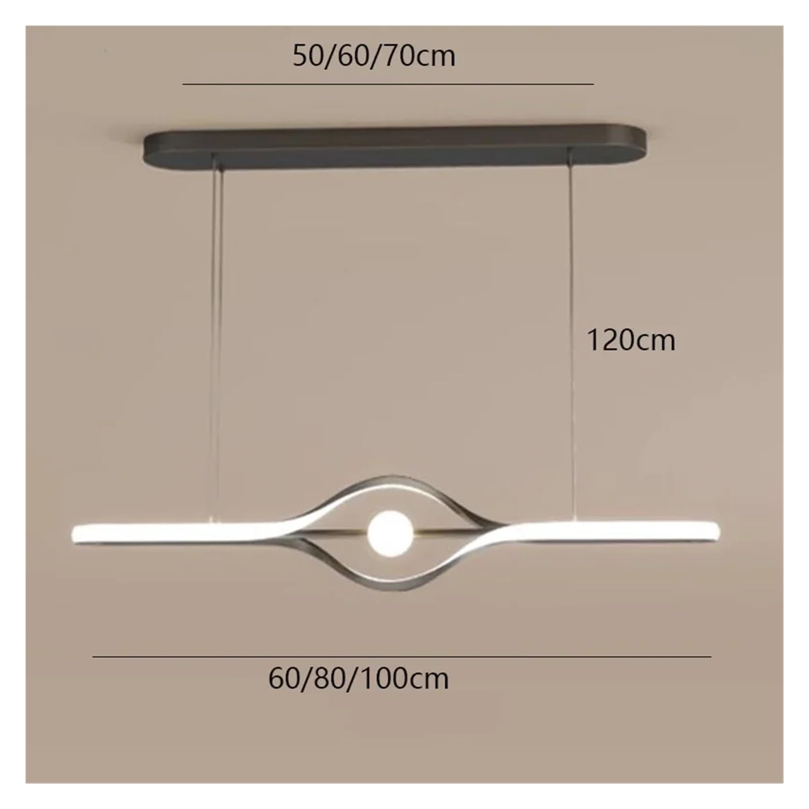 Moderne italienische Beleuchtung aus Kupfer für Restaurant, gerade Theke, Büro, minimalistische Esszimmerleuchte, personalisierte Beleuchtungskörper (Schwarz, Länge 110 cm)