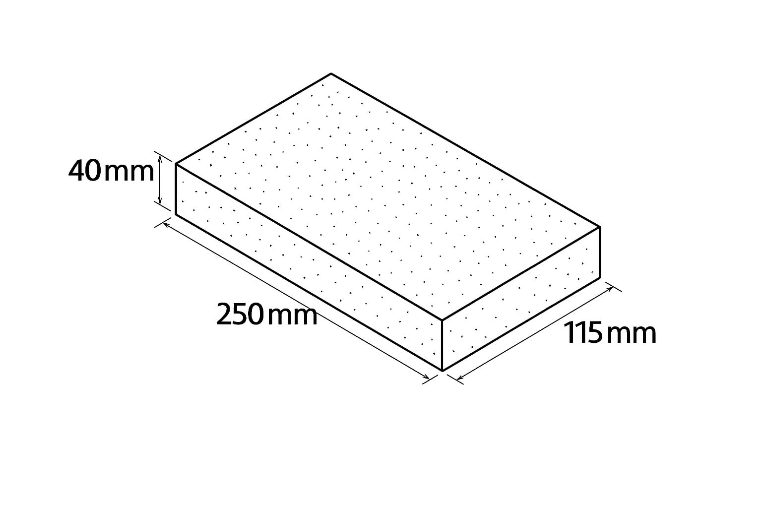 3231 Feltro per frattazzo con adesivo a strappo. Dimensioni 250x115 mm. Colore nero