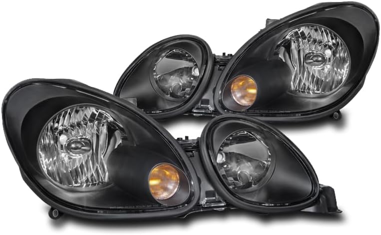 Replacement Black Headlights Headlamps For 1998-2005 Lexus GS300 / GS400 / GS430