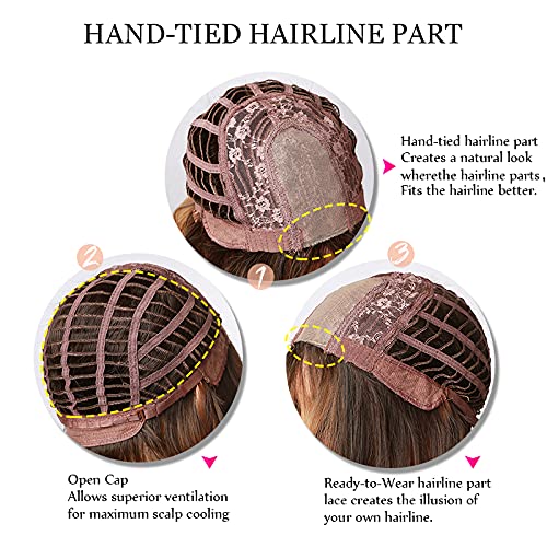 Miniatura 6 de ISHINE Peluca de encaje frontal, peluca negra para mujer, peluca larga y rizada ondulada con encaje frontal, pelucas de color natural de 24 pulgadas