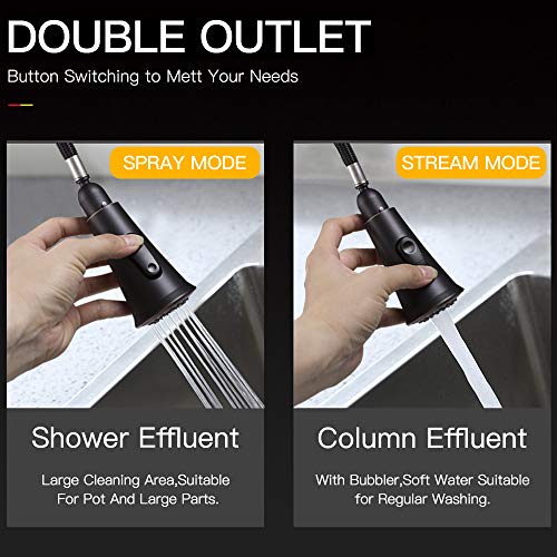 Atalawa Touchless Kitchen Sink Faucets Motion Wave Sensor Single Handle Faucet With Dual Mode Pull Down Sprayer One Hole And Three Hole Deck Mount Stainless Steel (Oil Rubbed Bronze) #TOP2