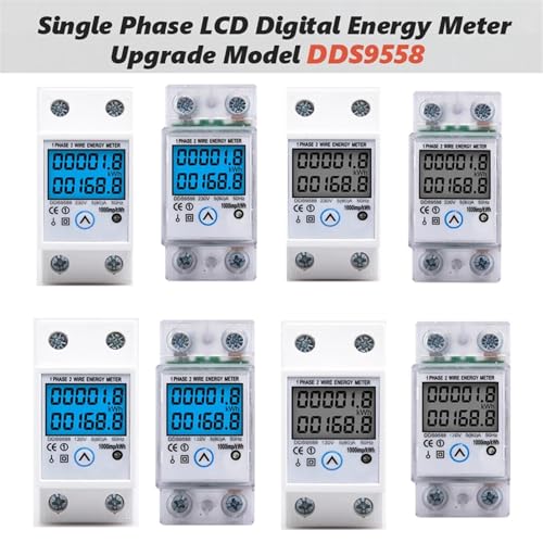 Wattmètre électronique DDS9588 compteur KWh din rail rétroéclairé AC 230V