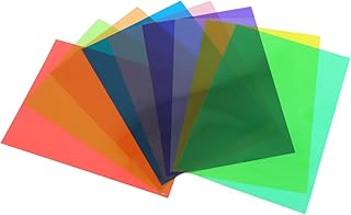 AUTSUPPL 9枚セット カラフルセロファン紙 16.5×12インチ 透明pvc素材 ラッピング包装材 手作り工作用 多色セロハンシート