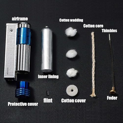 Encendedor metálico dorado recargable con llama ajustable miniatura 4