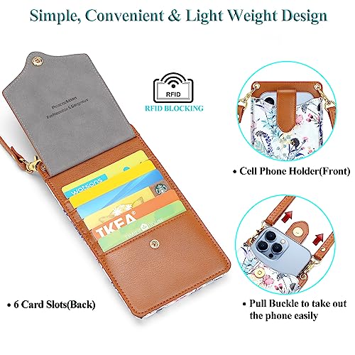 Image of Peacocktion Small Crossbody Cell Phone Purse for Women, Lightweight Mini Small Crossbody Bags for Women with Card Slots
