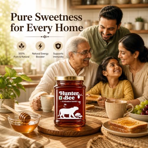Image of Hunter BEE Sundarban Honey 340g | Wild Forest Honey | Raw & Unprocessed Natural Honey from Sundarbans | No Added Sugar | Naturally Rich in Antioxidants