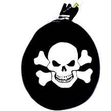 Black Skull and Crossbones Stress Ball Hand Massager