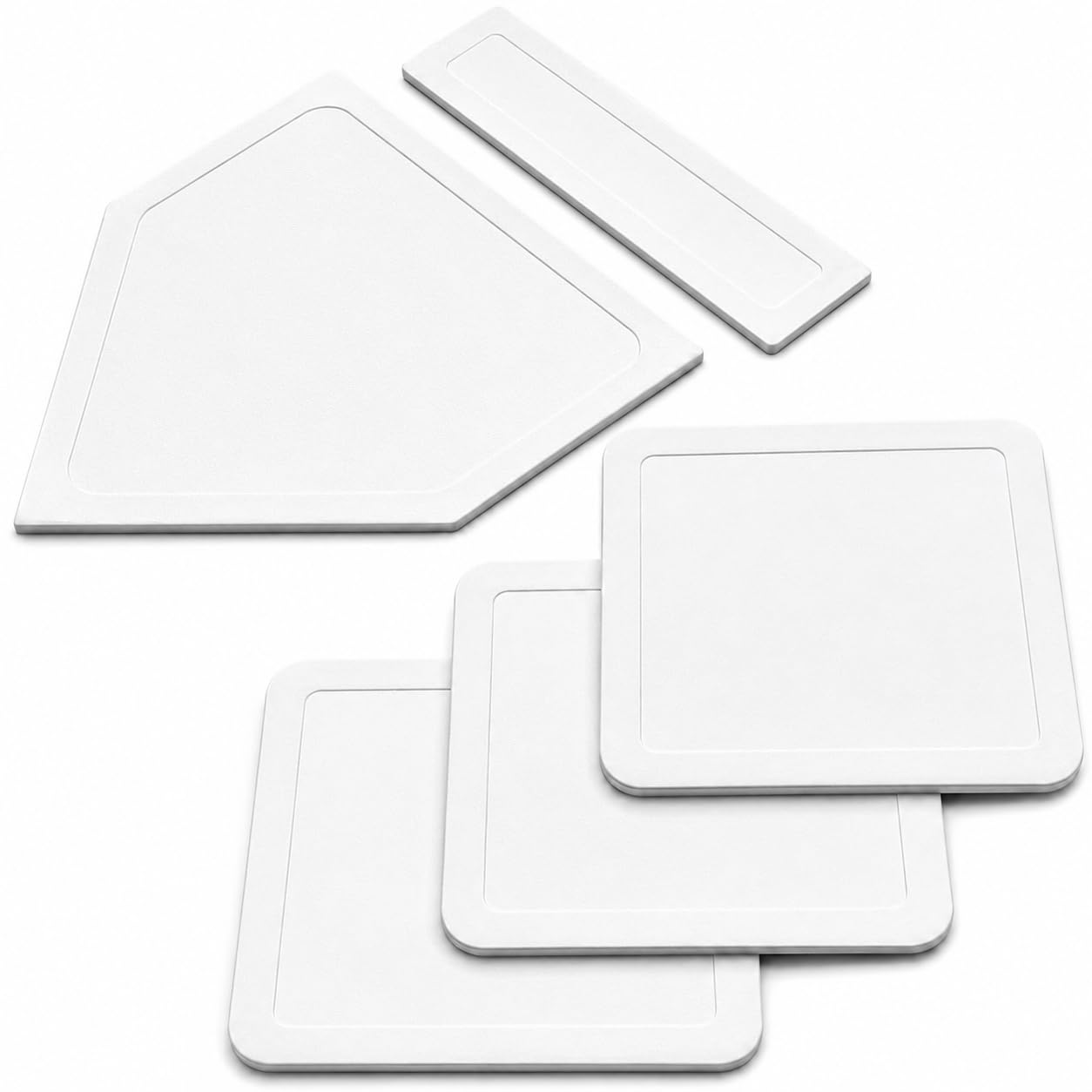 GoSports Baseball &amp; Softball 5 Piece Base Set - Rubber Field Bases for Kids &amp; Adults