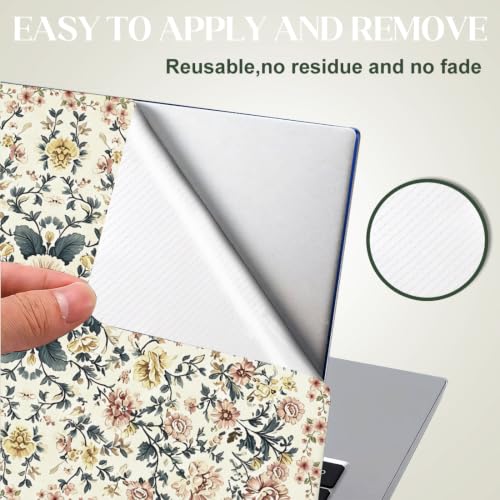 Calcomanías para laptop de vinilo colorido con diseño floral bohemio e impermeable 5