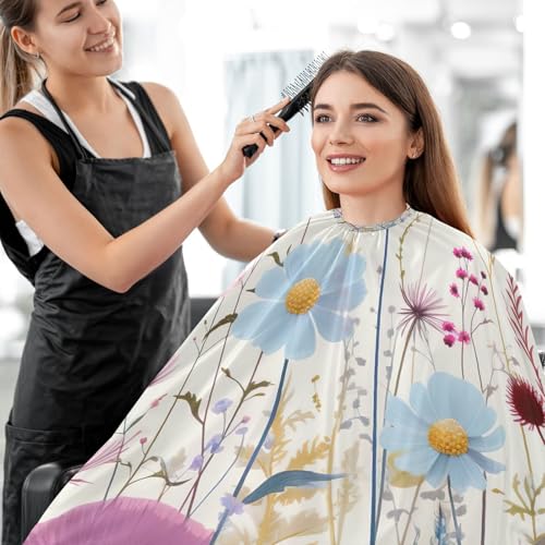Capa impermeable profesional para corte de cabello Wild Floral con cierre ajustable de broche para estilismo y peluquería miniatura 7