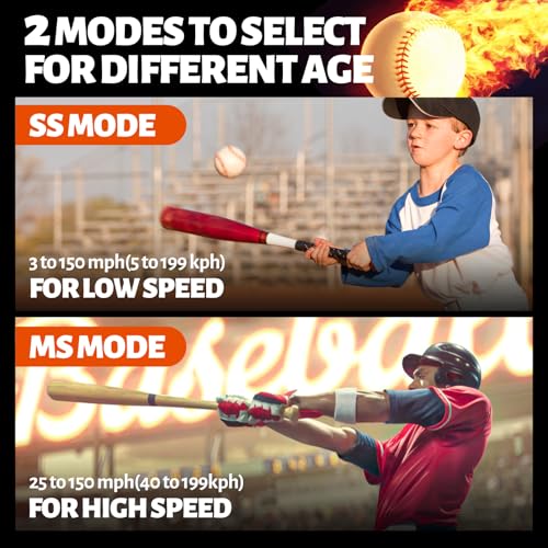 Image of SPOYNAL Baseball Radar Gun, Dual LED /LCD Display, 10-Data Recall