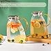 Glass Pitcher With Lid and Spout, 1.8 Liter 60 oz Glass Pitchers With Handle And Lid, Jug Water Pitchers For Fridge, Carafe Jar for Hot/Cold Water Iced Tea Juice Coffee Milk Beverage