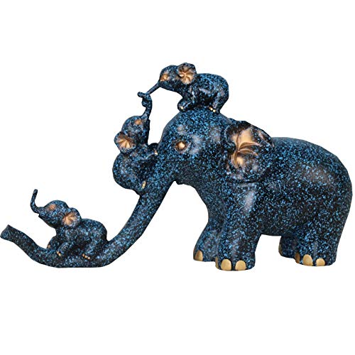 Statues et figurines d'éléphant, sculpture résine 3 bébés pour décoration maison et cadeau