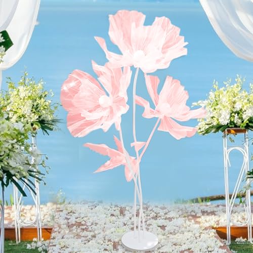 Fleurs géantes en gaze de 55 pouces avec 3 têtes et base pliable Style2