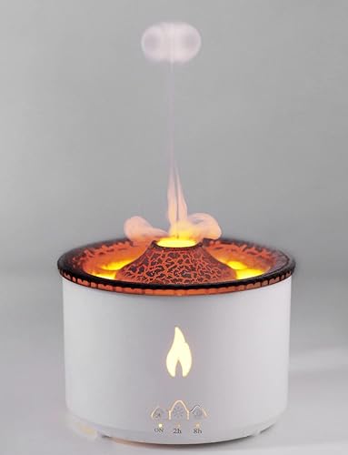 Miniatura 8 de Difusor de volcán humidificador de aceite de aromaterapia con 2 modos de niebla, temporizador de 12.2 fl oz y apagado automático sin agua, doble
