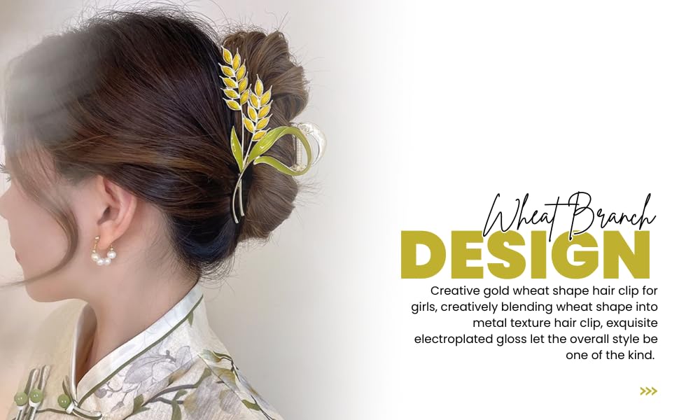 Image of Green Maize Hair Clutcher For Women | Stylish Hair Claw For Girls | Trendy Alloy Metal Clip | Premium & Fashionable Girls Hair Accessories | Suitable In Various Occasions | Pack Of 1