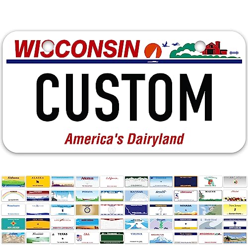 Mini License Plates Personalized License Plates Custom for Car Bikes ATV Kids Car Golf Cart Jeep 2x4 Inch Rust-Free Fade Resistant Aluminum USA Made By My Sign Center (Wisconsin)