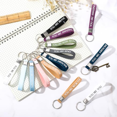 60 pcs Inspirational Quote Key Chains Silicone Motivational Key Chains Employee Appreciation Gifts Teacher Appreciation Gifts4