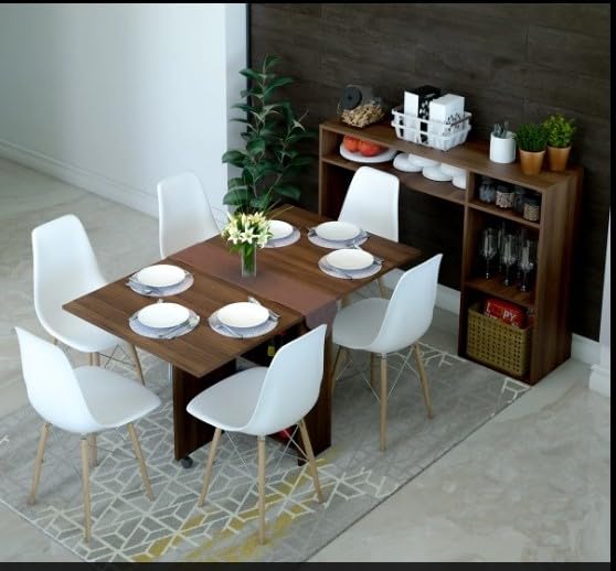 Buildream ® Space Saving Folding Dining Table 6 Seater with Docking
