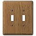 AMERELLE Contemporary 2 Gang Wood Toggle Wall Plate 1 pk