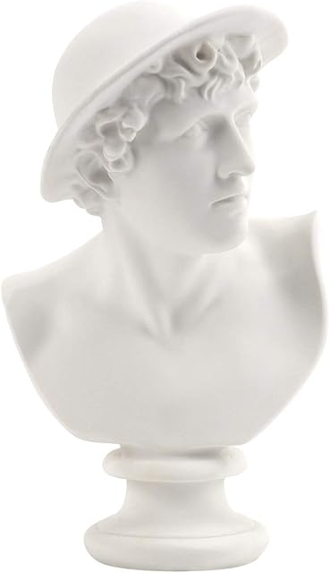 6 Inch Greek Classical Replica Shepherd boy Bust Statue Roman Statue Mythology Sculpture Figurine for Sketch Model Art Drawing Resin Crafts Ornaments Gypsum Modern Home Decoration and Collection