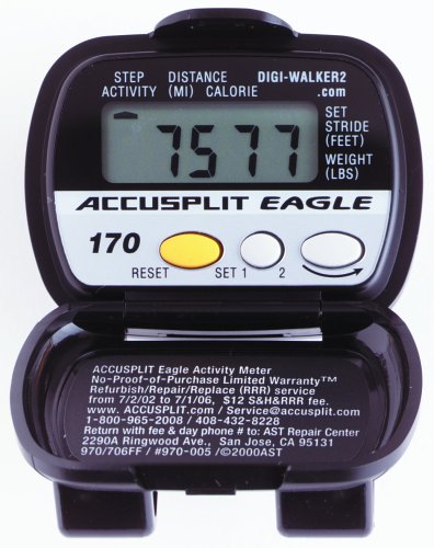 ACCUSPLIT AE170 Pedometer with Steps, Distance, and Calories Burned