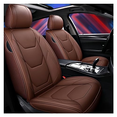 Housses de siège auto universelles en cuir premium style coussin chic café - 2