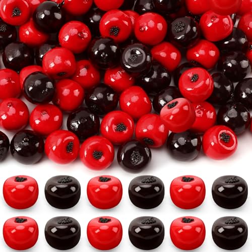 JULBEAR 80 Pack Artificial Cranberries, Natural...