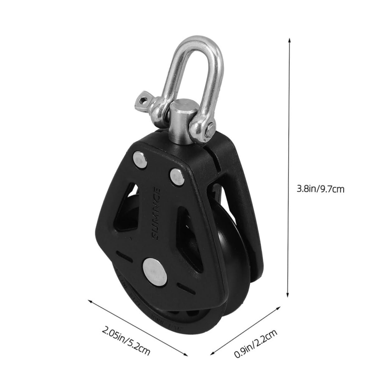 FOYTOKI 2Pcs Heavy Duty Double Pulley Block Stainless Steel Nylon Swivel Bearing for Vessels Kayaks and Equipment Versatile Sailing Accessories