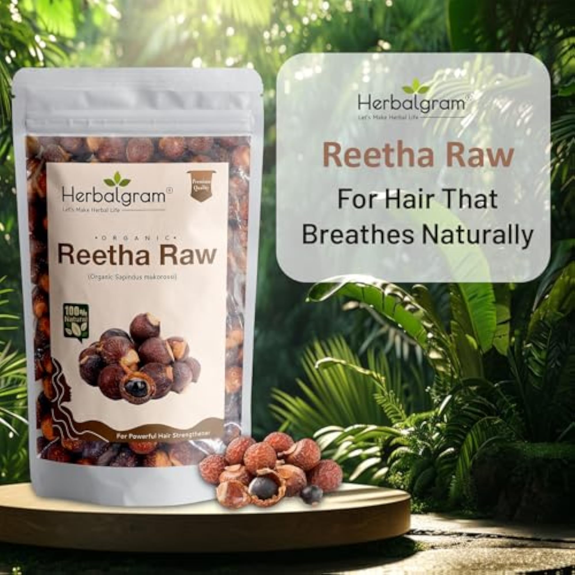 Raw Reetha Nuts & Hibiscus Flower Combo Pack