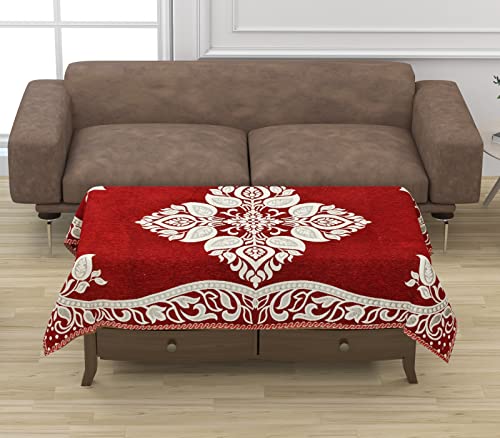 Image of Sofa Seater Slip Covers 5 Seater with Cushion and Table Cover - 3+2 Seater Velvet Sofa Cover Set for Single Sofa Couch - Sofa Seat Protector Slip and Back Covers, 2701 Maroon